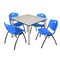 Kee Kee Square Table & Chair Set, Wood, Metal, Plastic Top, Maple TB4848PLBPCM47BE - alternate 1
